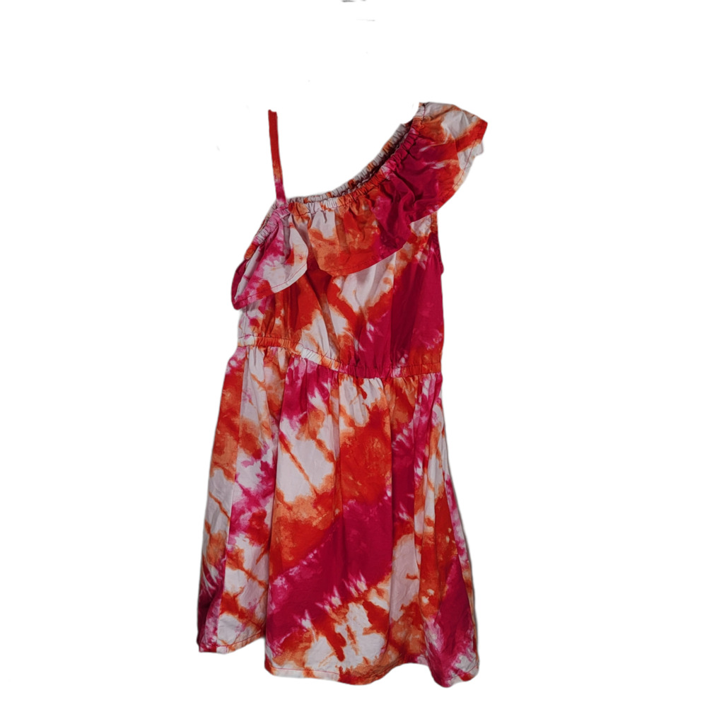 Girls Dress Size S 5/6 Tie Dye Pink Orange Tropical Luau Summer Beach Vacation